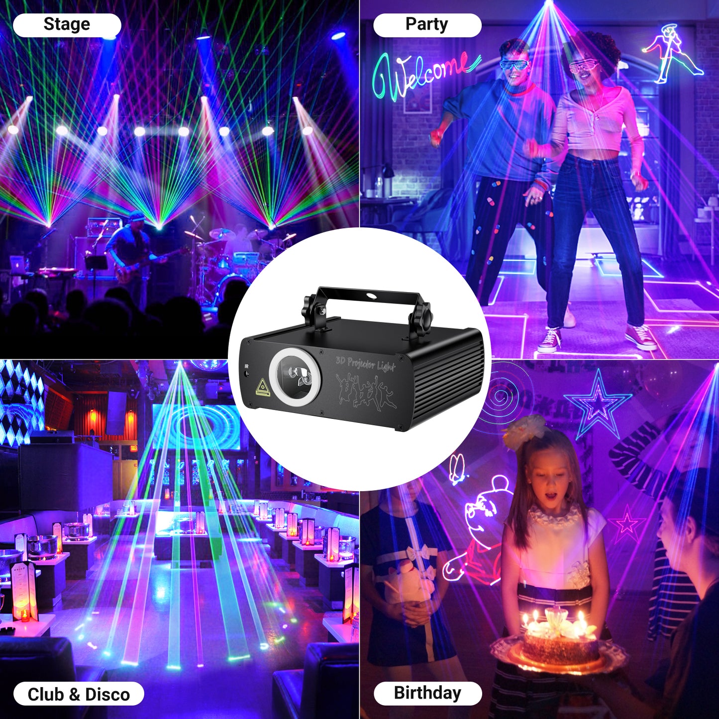 KeoBin 3D Laser Lights for Party