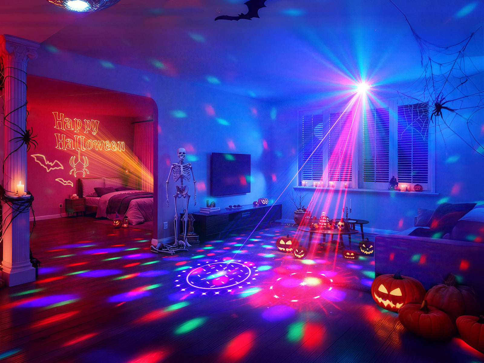 KeoBin UV blacklight and laser Halloween effects