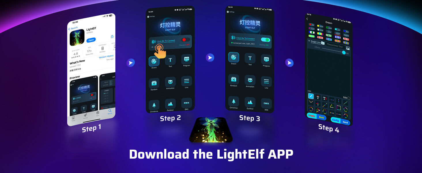 KeoBin L2400-002 App-gesteuertes 3D-Animations-Partylight