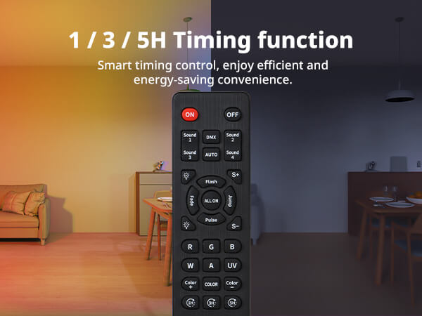 Remote control timing function for KeoBin rechargeable par light