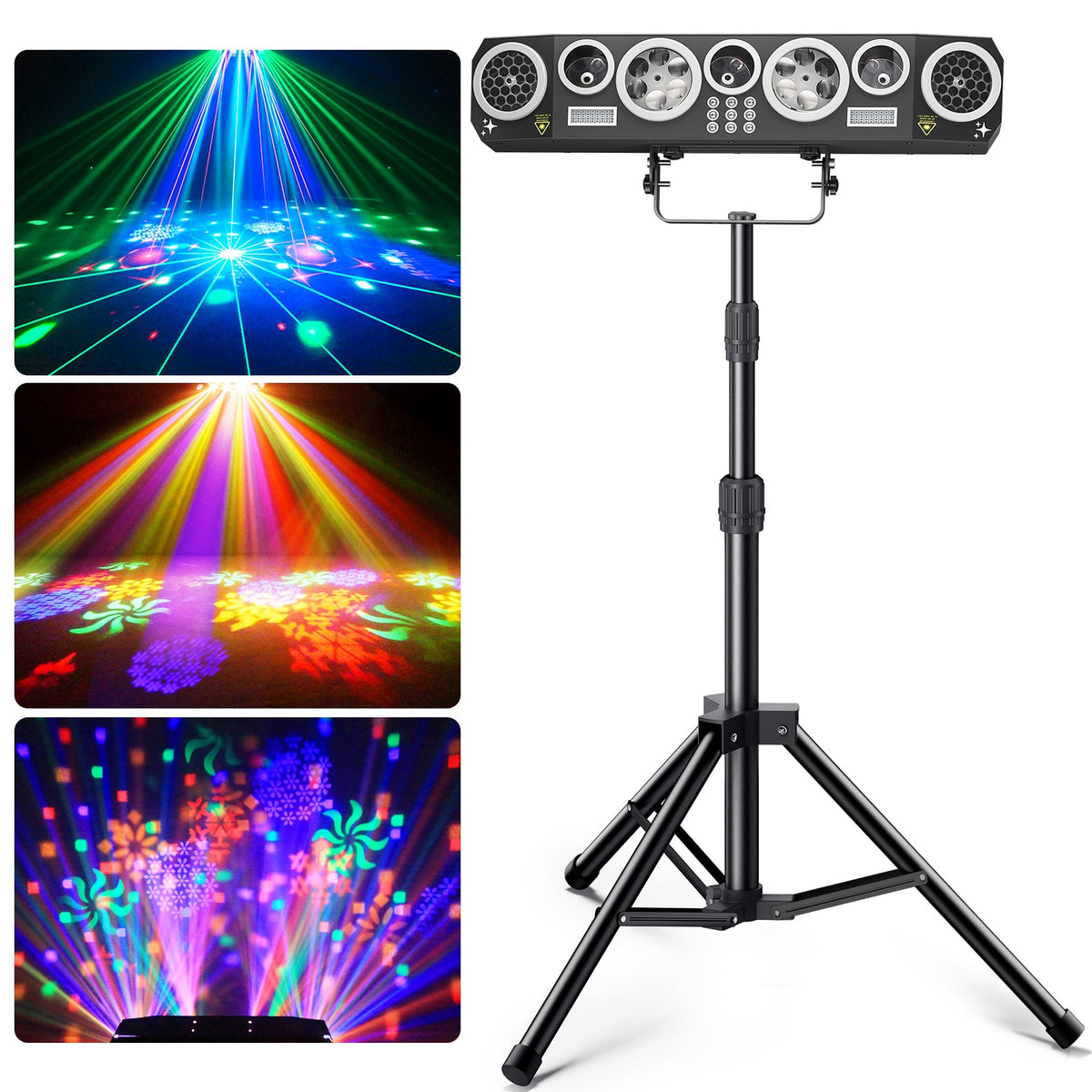 Keobin L2700B 7-in-1 DJ lights with stand RGBWA UV strobe 1