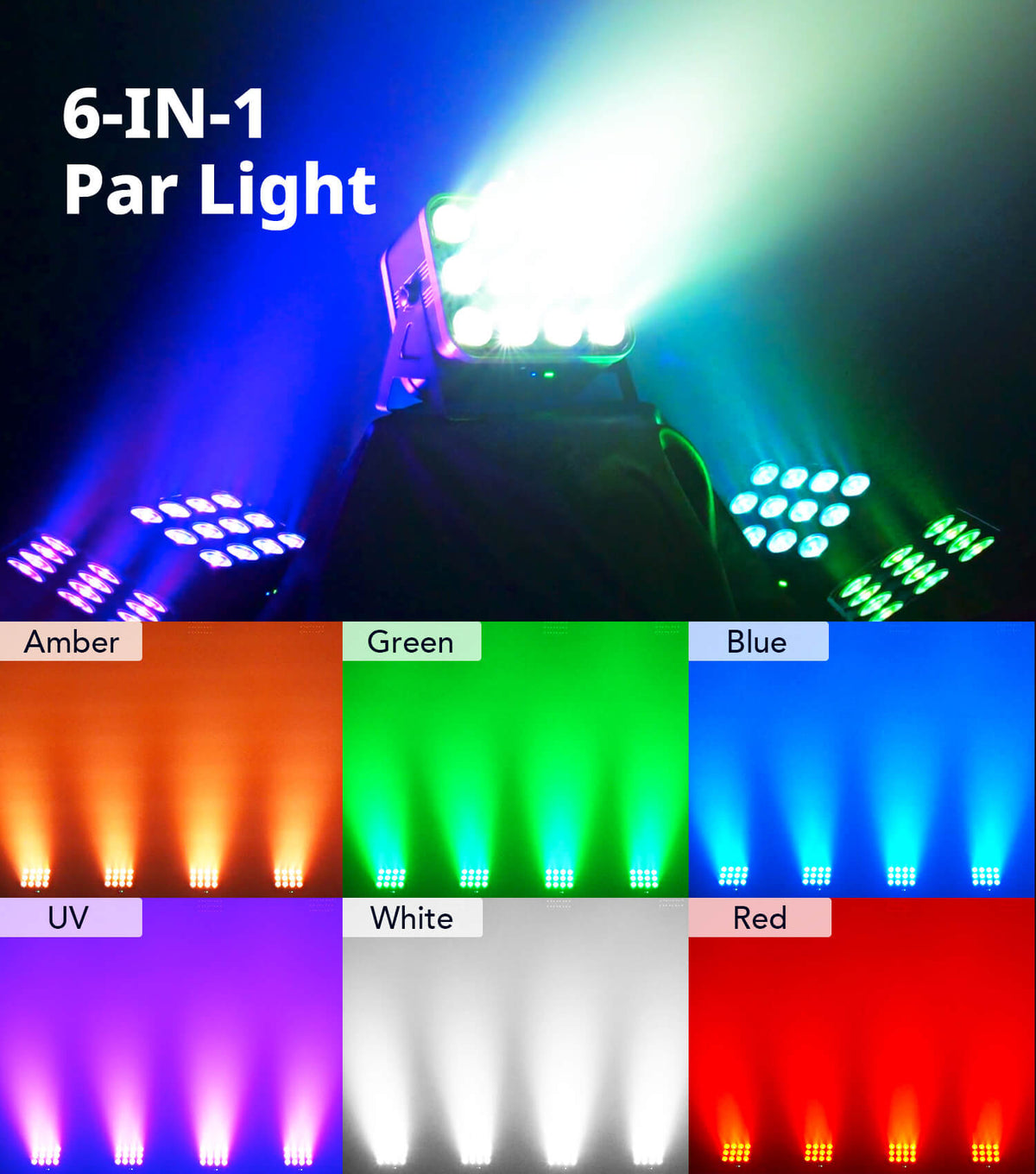 KeoBin 12x16W rechargeable RGBWA+UV par light product image