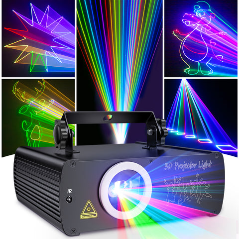 KeoBin L2600 3D RGB laser party light with DMX512 and sound activated effects