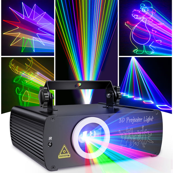 KeoBin L2600 3D RGB Laser-Partylicht mit DMX512- und Soundaktivierung