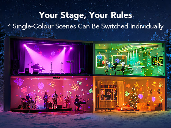 KeoBin L2700B Disco-Kugel, Gobo, Stroboskop, RGB- und UV-Effekte