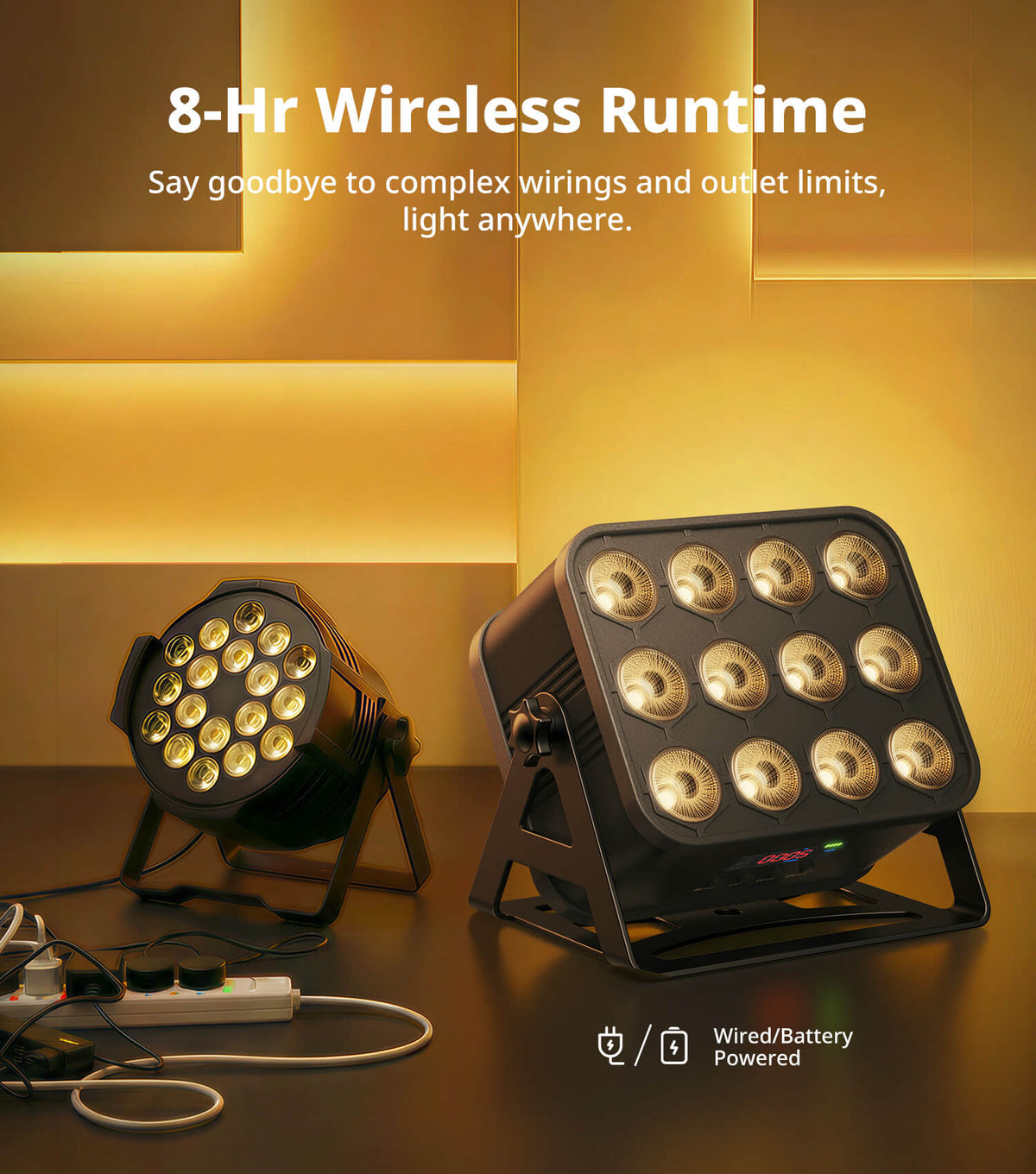 KeoBin 12x16W rechargeable RGBWA+UV par light product image