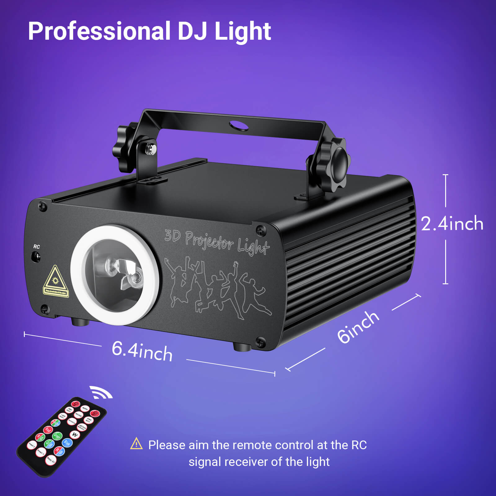 Keobin L2600 sound activated party light creating colorful laser beams in a DJ club scene