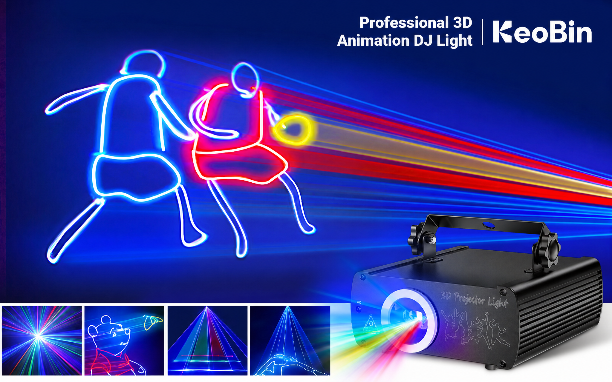 3D-DJ-Partylicht — Das ultimative RGB-Laser-Bühnenbeleuchtungssystem