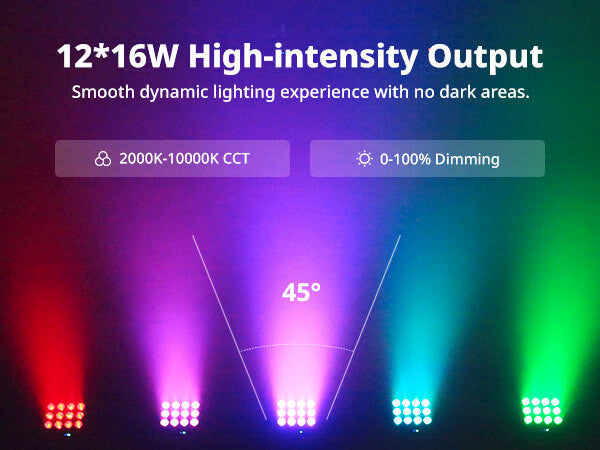 12×16W High-Intensity Output