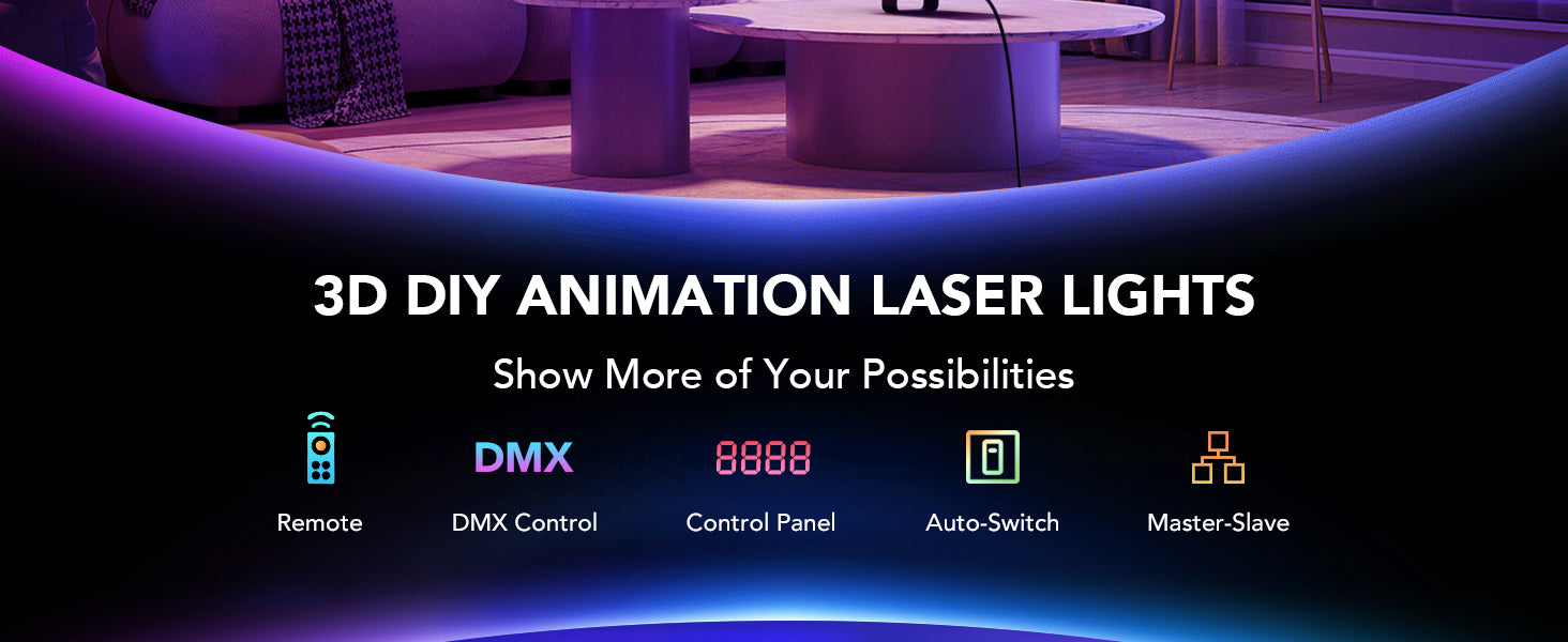 KeoBin L2400-002 App-gesteuertes 3D-Animations-Partylight