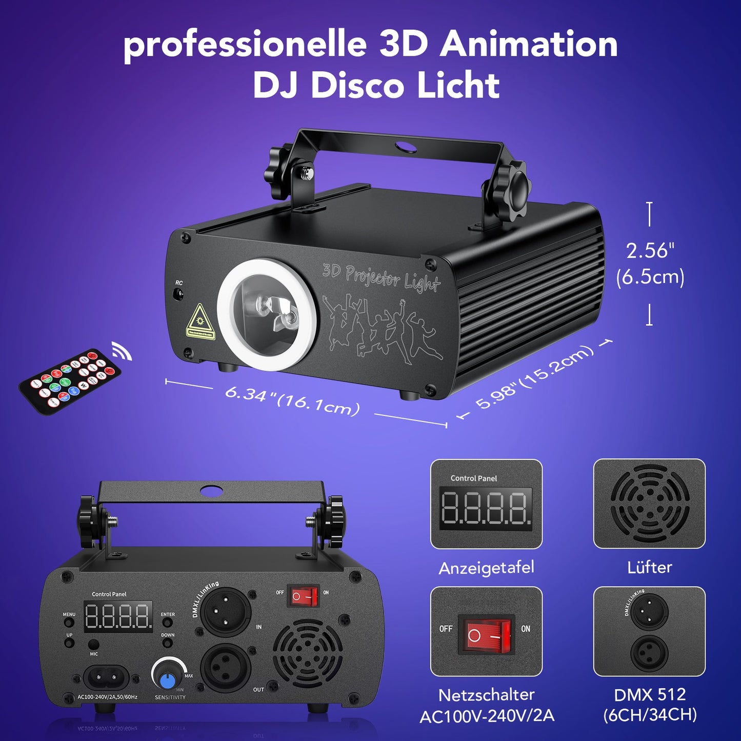 KeoBin L2600 RGB laser party lights 3D animation effect 6
