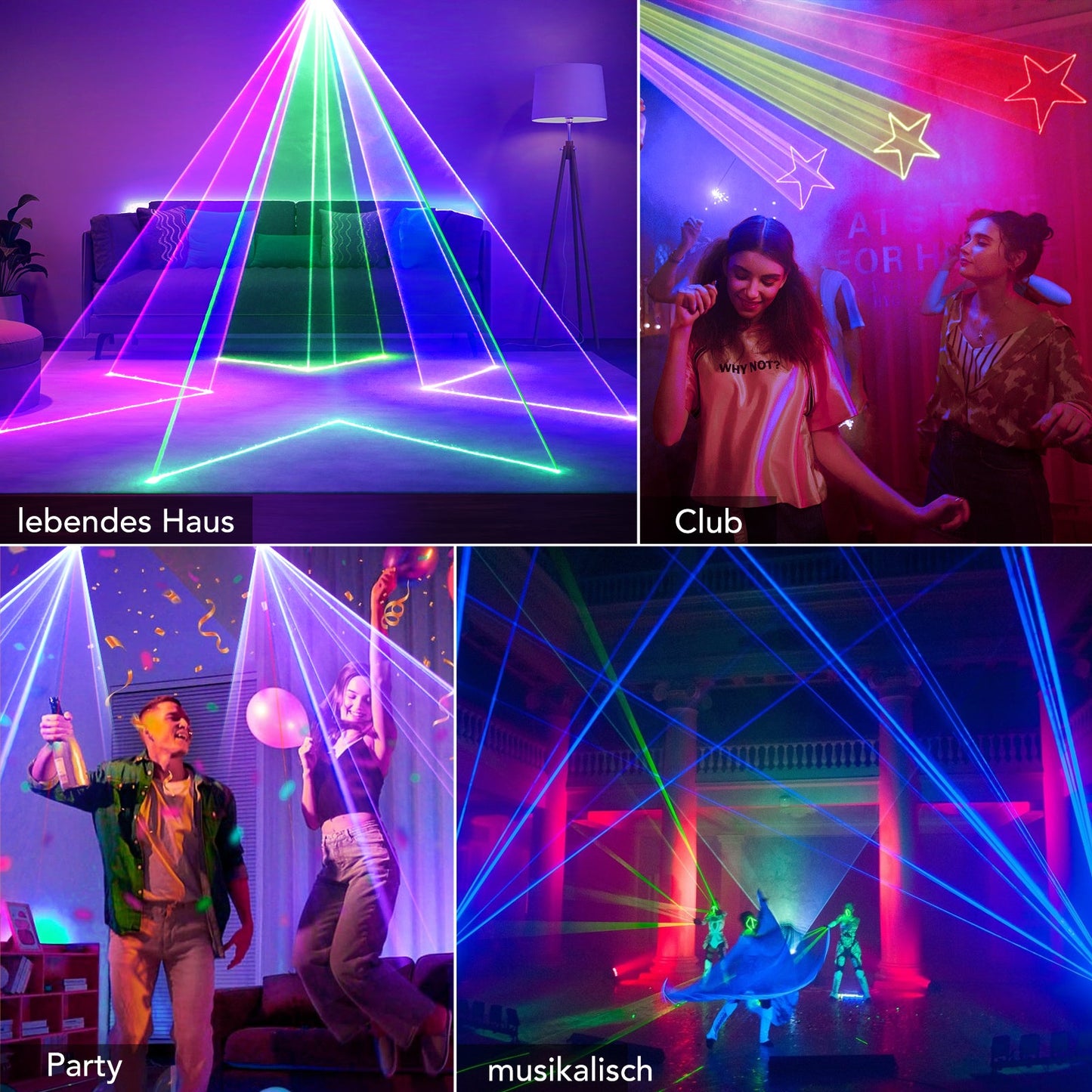 KeoBin L2600 RGB laser party lights 3D animation effect 7