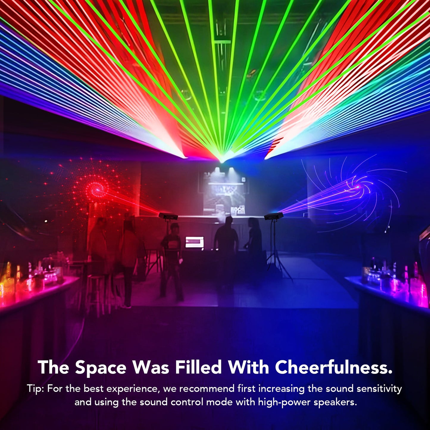 KeoBin L2500 4-in-1 disco ball lights RGBW UV strobe 4