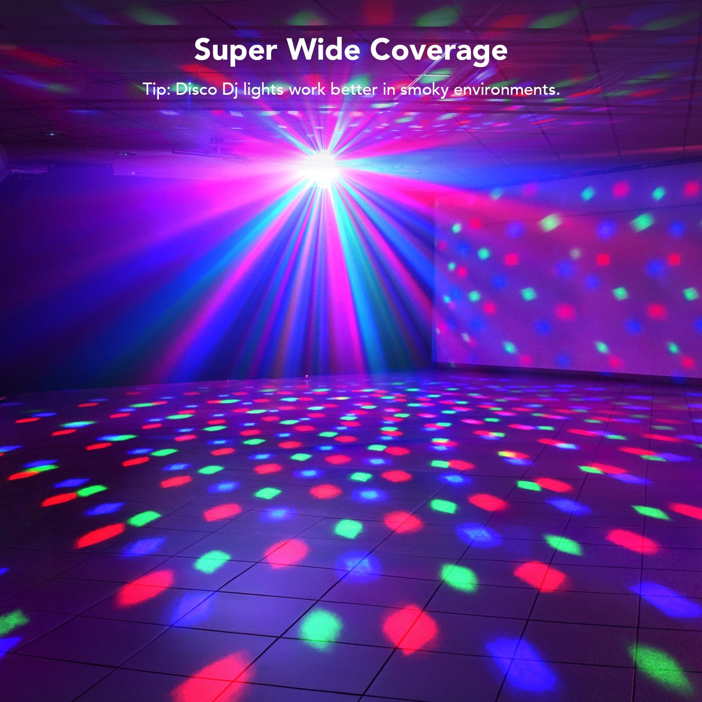 KeoBin L2500 4-in-1 disco ball lights RGBW UV strobe 7