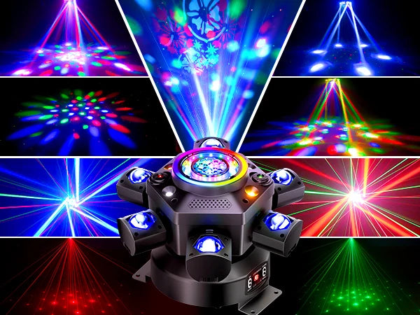 KeoBin moving head laser light in party venue