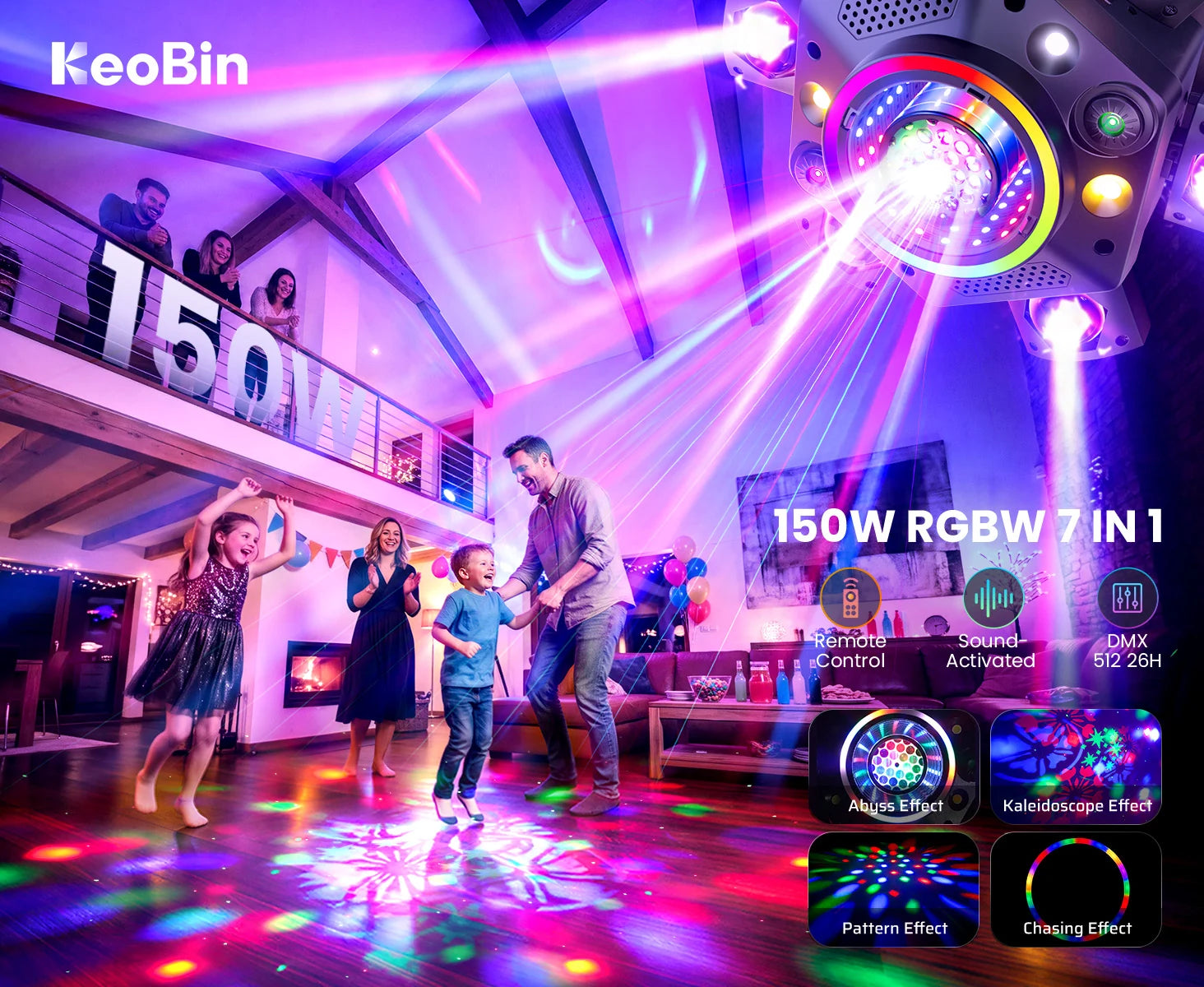 150W 7-in-1 moving head DJ light overview