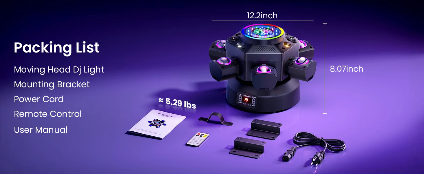 moving head DJ light package contents