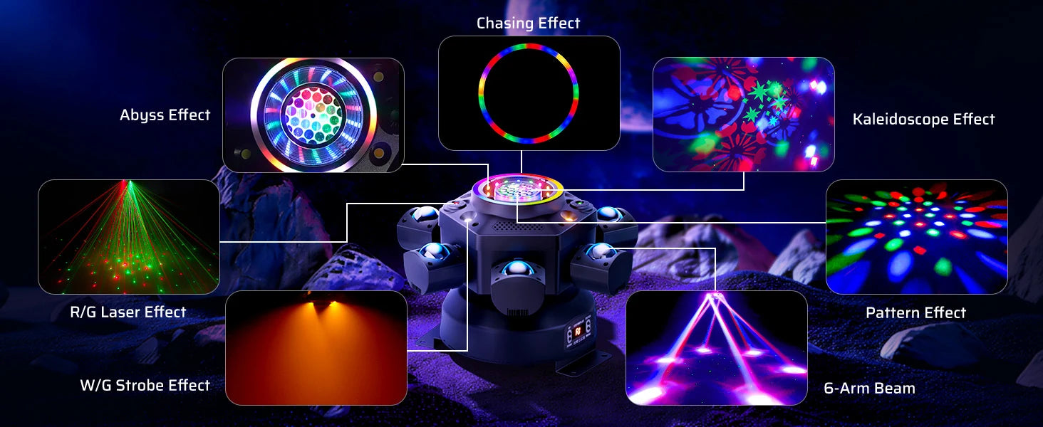 seven effects in one DJ stage light