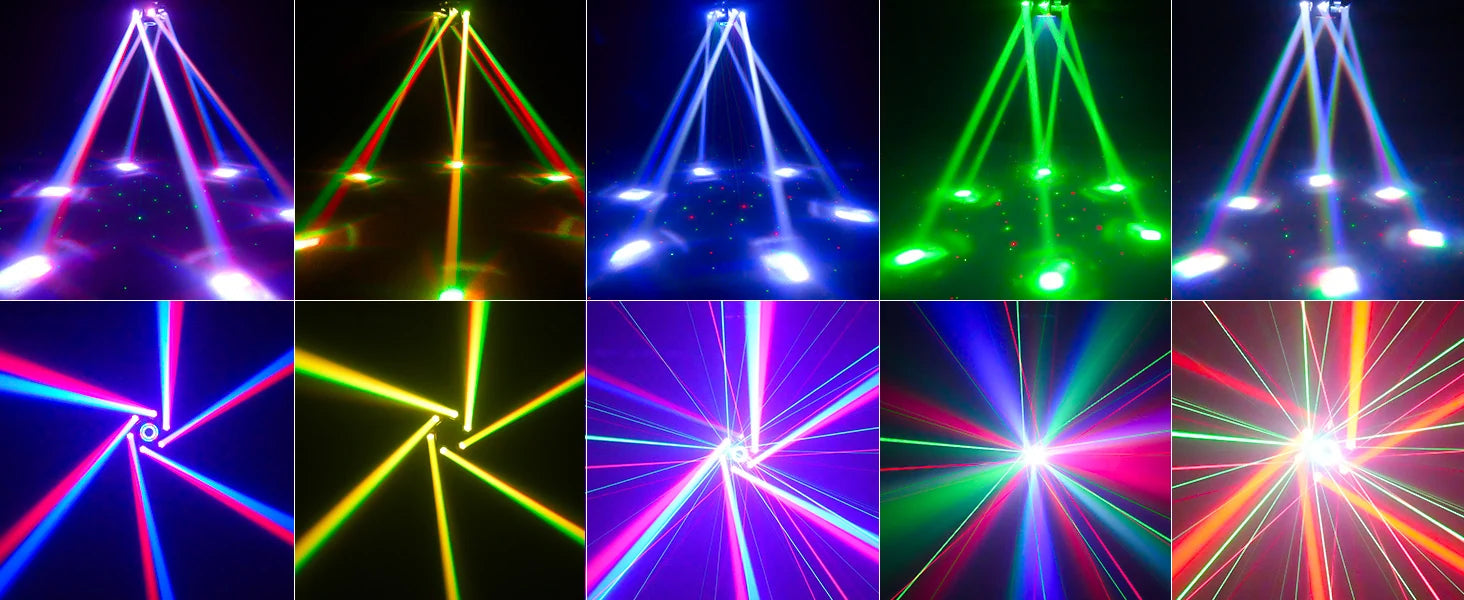 laser pattern and strobe lighting effects