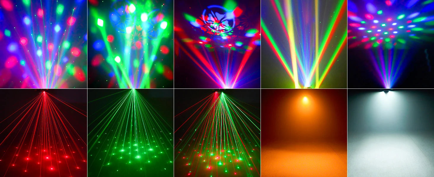 layered RGBW laser and beam effects