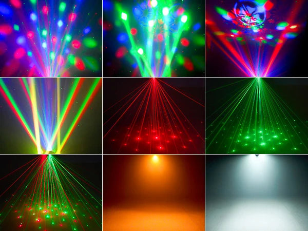 layered RGBW laser and beam effects