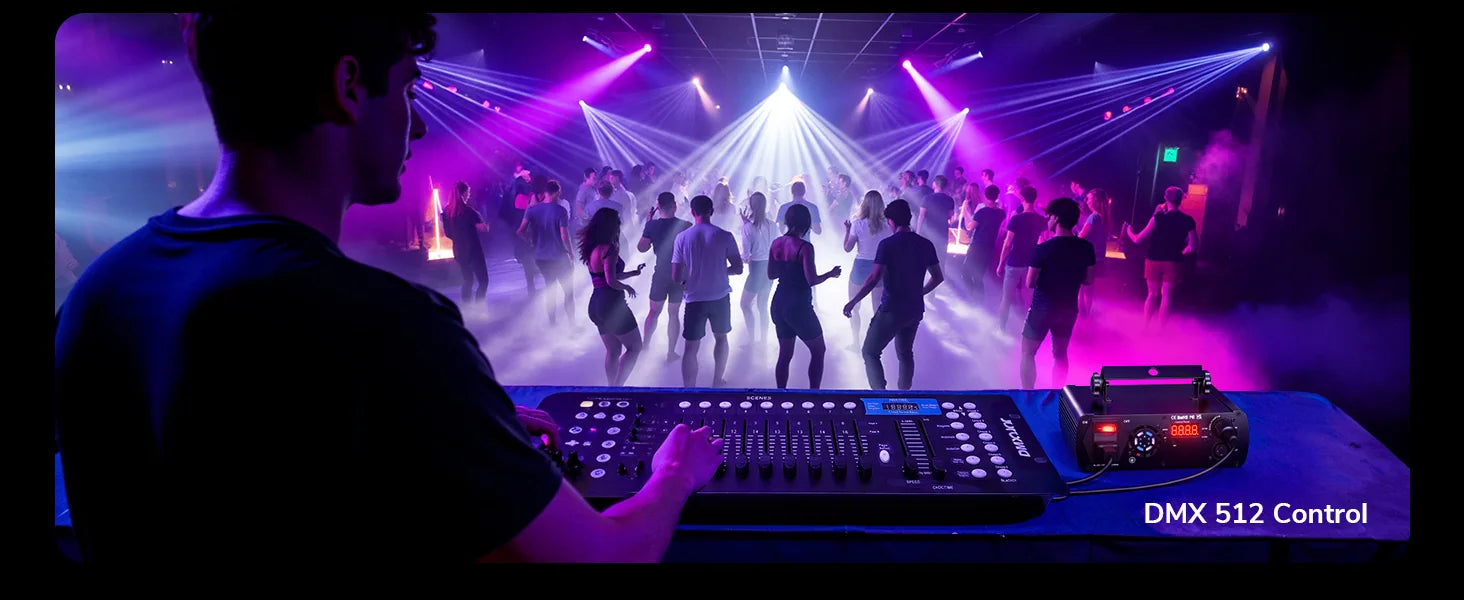 KeoBin L2600 DMX512 controlled RGB laser lighting for DJ and club events